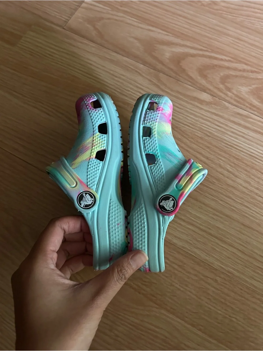 Crocs Classic Marbled Clogs Aquamarine Kids C9